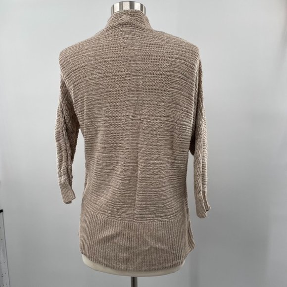 Chico’s Womens Tan Beige Linen Blend Open Front Sweater Cardigan  Size Large (2) - Picture 5 of 7